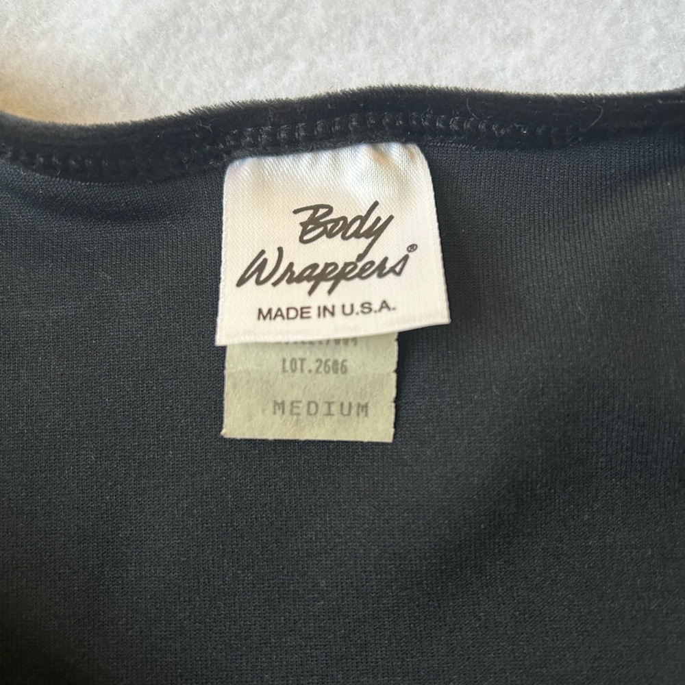 90s Black Velvet Side Tie Dance Top Ballet Jazz Medium - Picture 4 of 5
